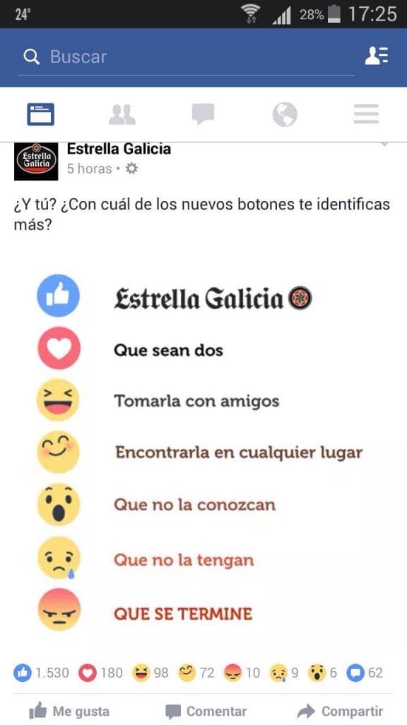 estrella galicia facebook emociones