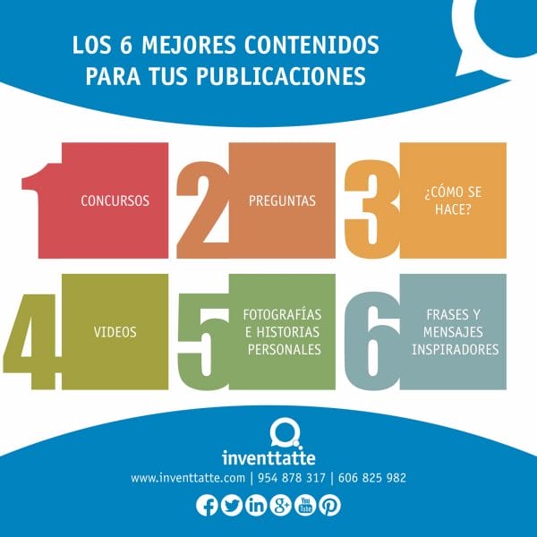 Los 6 mejores contenidos para tus publicaciones